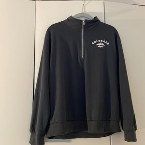 Dark Grey Zipper Crewneck
